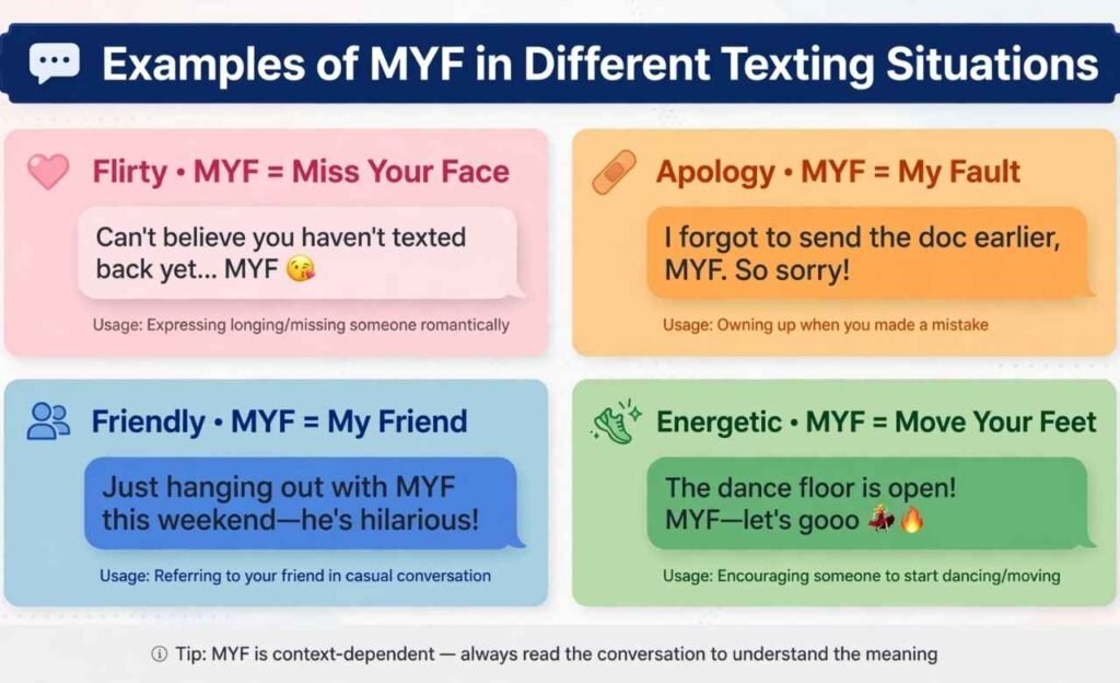 Examples of MYF in Different Texting Situations